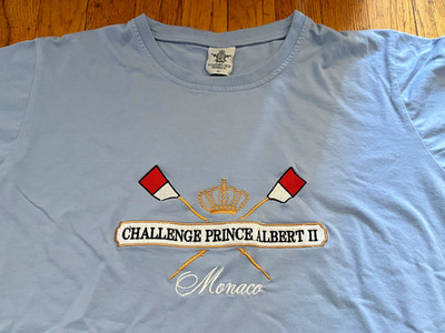 Monaco Prince Albert II Challenge Rowing T Shirt Embroidered Stitched Logo