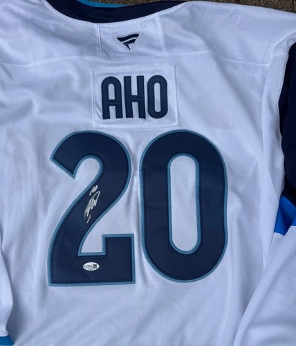 Sebastian Aho Signed / Autographed Finland Four Nations Jersey Olympics 2026 JSA
