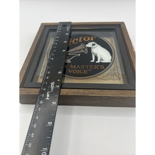 RCA VINTAGE VICTOR “HIS MASTERS VOICE" DOG & VICTROLA ADVERTISING GLASS RARE!! - Picture 10 of 14