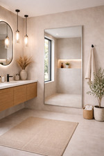 Large Full Length Silver Aluminium Bathroom Wall Mirror 174 x 85cm NEW