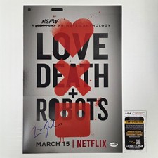 TIM MILLER Authentic Hand-signed "LOVE DEATH & ROBOTS" 12x18 Photo (JSA COA)