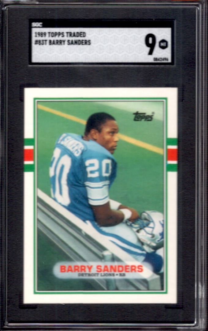 BARRY SANDERS 1989 Topps Traded #83T PSA 9 Mint Rookie RC Detroit Lions