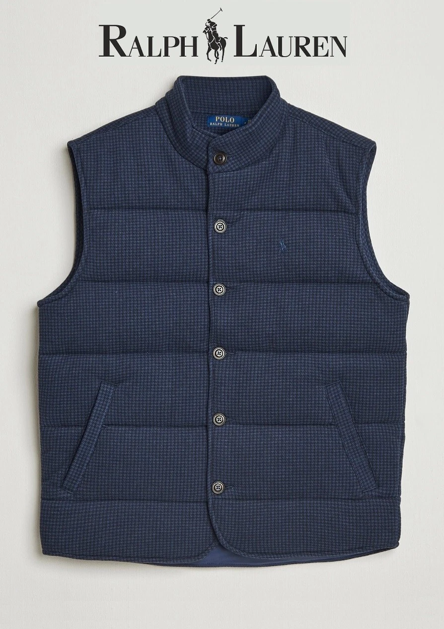 Polo Ralph Lauren Houndstooth Plaid Print Estate Rib Navy Blue Vest (Size Large)
Opens in a new wind
