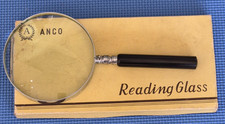 New 1960's Vintage ANCO 4" Single Magnification Reading Glass - Made in Japan