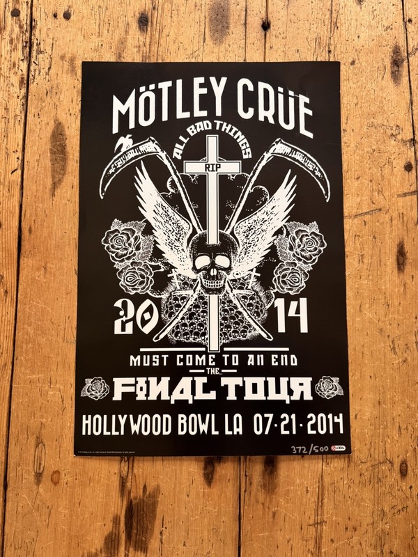 Motley Crue Final Tour 2014 Hollywood Bowl L.A. Ca. Poster Limited Ed & Numbered