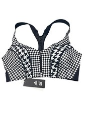 adidas Women x Ivy Park Zip Sport Bra Black/White HE1228 Size Large