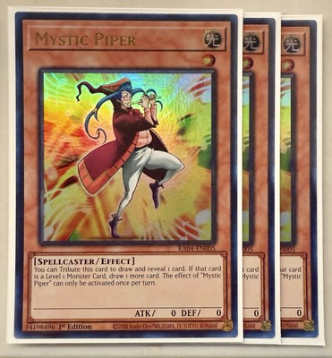 3x Mystic Piper 1st Edition Ultra Rare RA04-EN005 Yu-Gi-Oh!