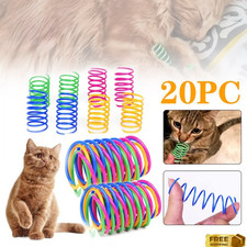 20 pack color plastic spring cat toy color spring jumping cat toy scratch-resist