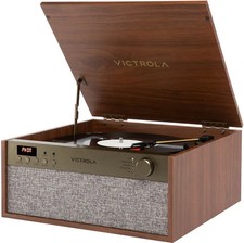Victrola VTA-810SB-WLN Century Essential 5-in-1 Music Center - Walnut Used  b
