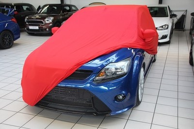Vollgarage Car-Cover Schutzdecke Indoor Rot mit Spiegeltaschen für Ford Focus RS