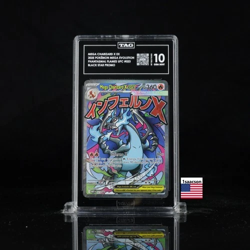 TAG 10 Mega Charizard X ex 023 Phantasmal Flames UPC Promo BSP  Pokemon Card