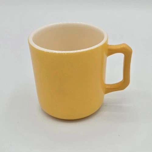 Vintage Hazel Atlas Milk Glass Cup Mug Yellow 3" D Handle Vtg MCM