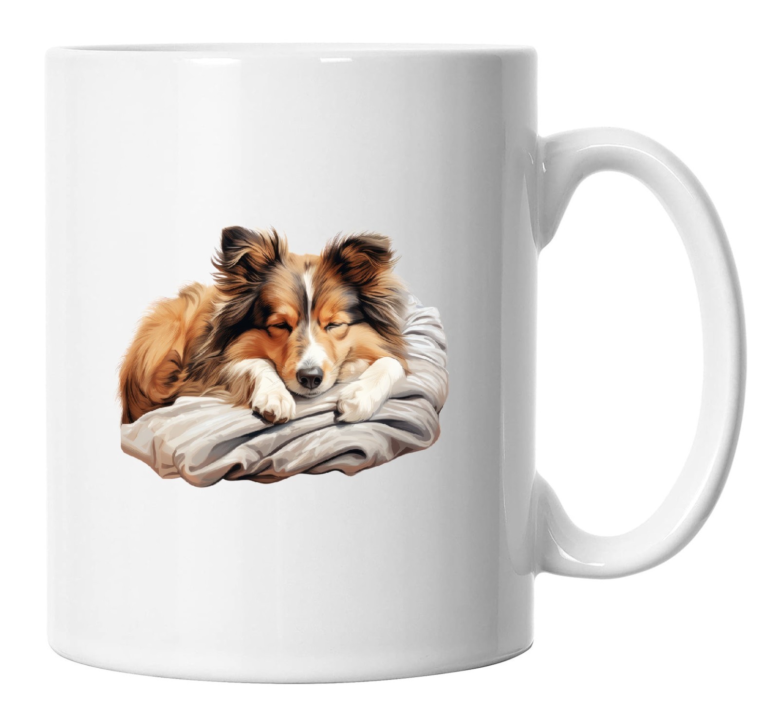 Shetland Sheepdog Mug Sleeping Laying Down, Shetland Sheepdog Dog Lover Gift