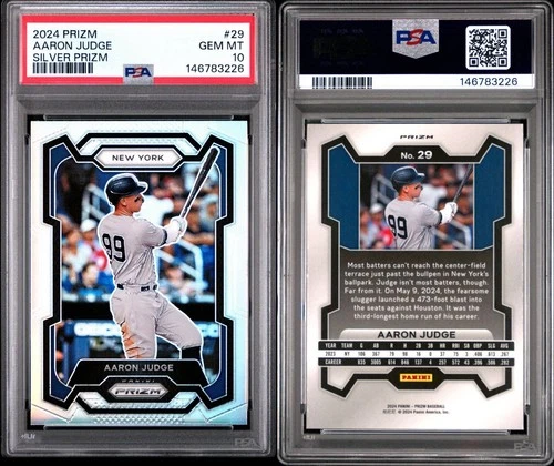 2024 Panini Prizm Aaron Judge #29 Silver Prizm NY Yankees PSA 10 GEM MINT