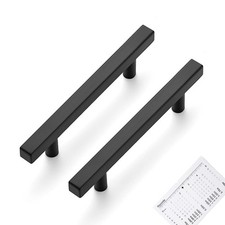 Cabinet Pulls 5 PCS Matte Black 3.75 Inch Hole Center 6 Inch Overall