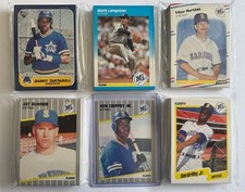 Seattle Mariners 1986-90 Fleer base team sets (5 set lot w/sharp Griffey Jr. RC)