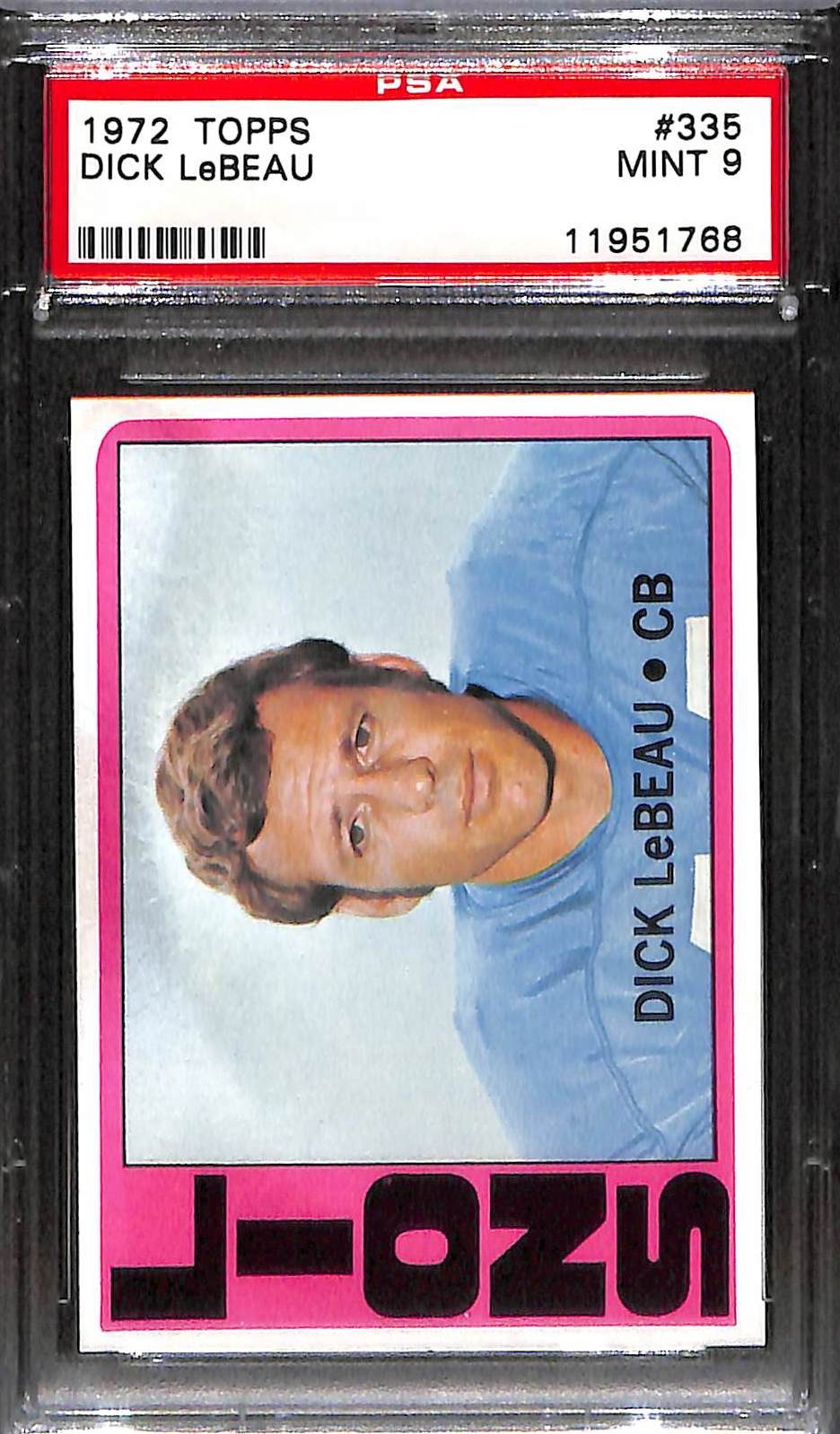 1972 TOPPS #335 Dick Lebeau PSA 9 Mint 11951768 