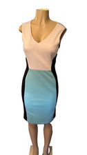 Maggy London Colorblock Sheath Dress Womens 4 Cram Mint Black Knee Length