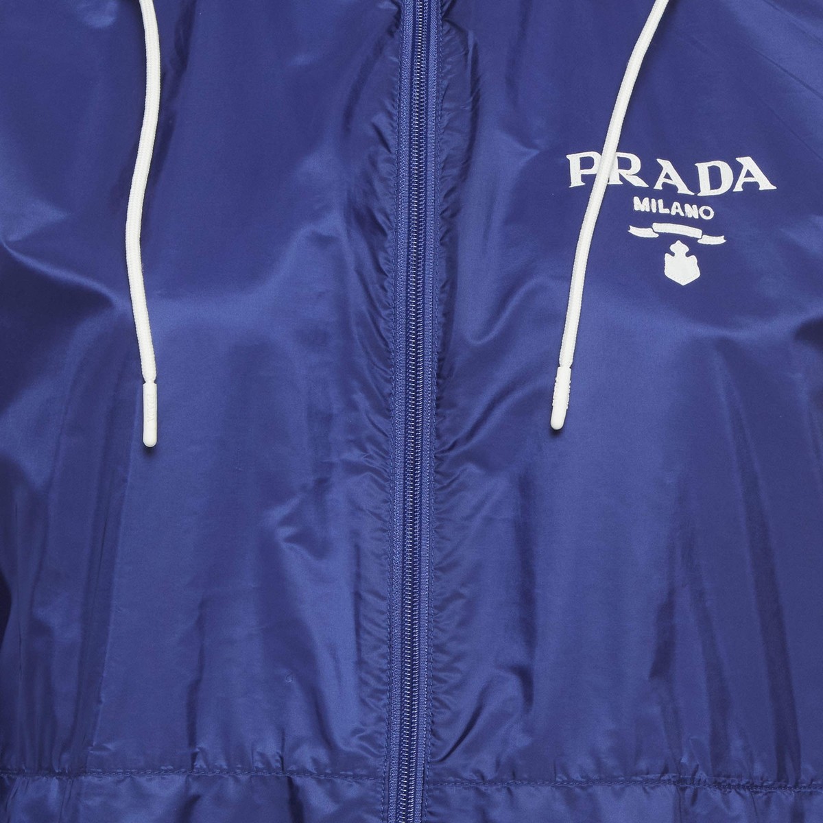 Prada Blue Re Nylon Hooded Windbreaker Jacket XS | eBay