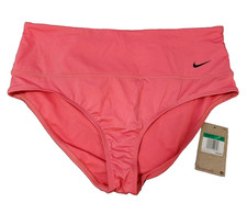 Nike  Women's XL Essential  High Waist Bikini Bottom in Coral Pink/Black - 56