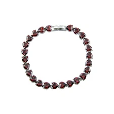 The Skyline Collection July Birthstone Simulated Red Ruby Heart Tennis Bracelet
