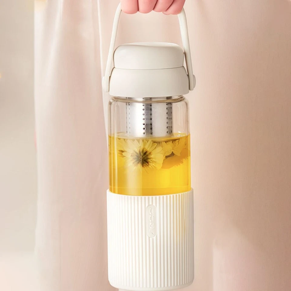 Glass Tea and Water Separator Cup Anti-scalding Tea Cup Water Bottle Student - Image 4 of 4