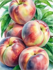 Tile Mural Peach Fruit Still Life Kitchen Shower Wall Backsplash Marble Ceramic