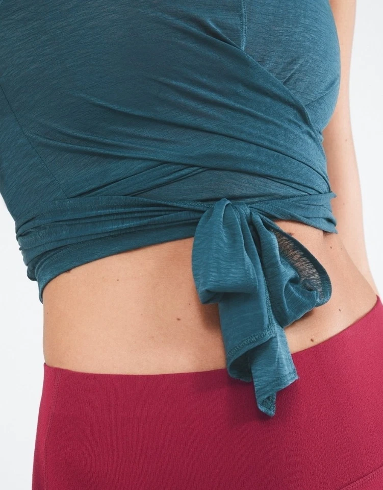 Fabletics Ryan Tie Up Crop Tank Top BNWT Teal Size L - Image 3 of 4