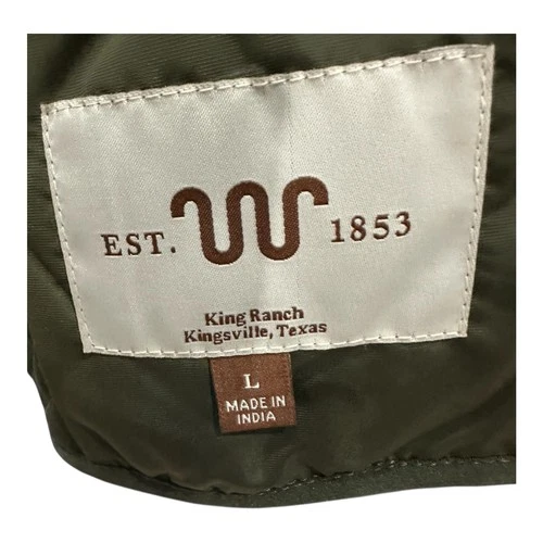 King Ranch Mens Quilted Vest Olive Green Brown Large Diamond Full Zip western image 7