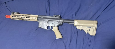 #ad Elite Force M4 CQB AEG Airsoft Rifle Black Tan Untested May Not Work Parts $120.00