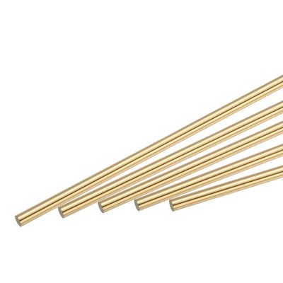 4.5mm Diameter 305mm Length Brass Solid Round Rod for DIY Craft 5Pcs