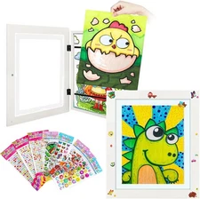 Kids Artwork Frame Changeable, 2 Packs Holds 150 Drawings Each with 8Pcs Cute St