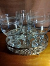 Vtg Thomas of Germany(Rosenthal)Etched"Trend"Crystal Wine Glasses Stamp on Base 
