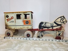 Antique Rich's Little Milk Man Dairy Truck Horse Delivery Wagon Wood  Tin