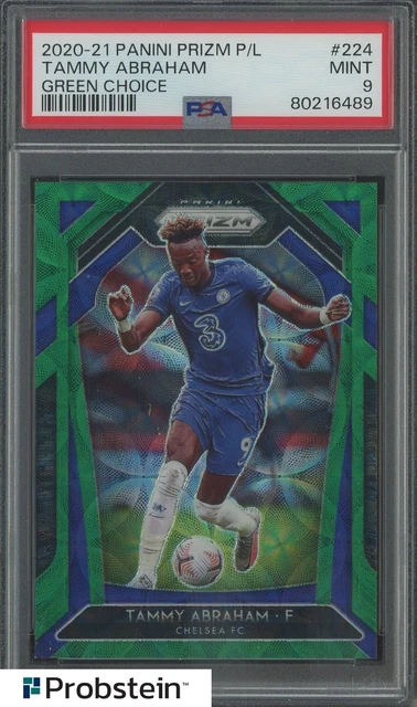 2020-21 Panini Prizm EPL Soccer Green Choice Tammy Abraham 9/9 PSA 9