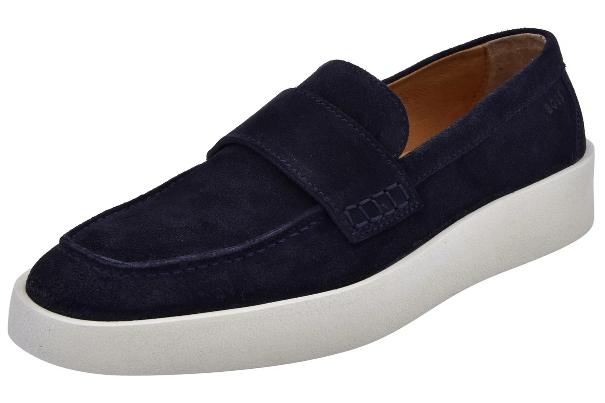 HUGO BOSS Leather Upper Blue Casual Shoes for Men for sale  display picture 1