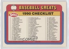 1990 Swell Baseball Greats Checklist #135 0kb5