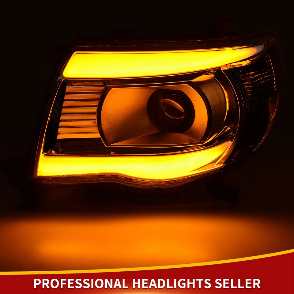 For 2005-2011 Toyota Tacoma Projector Headlights Sequential LED DRL Turn Signal - Image 3 of 4