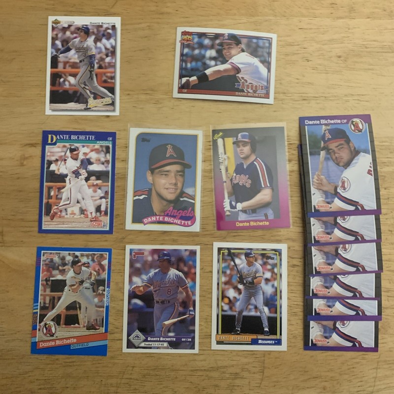 Dante Bichette 87 Card Lot. Angels Brewers Rockies