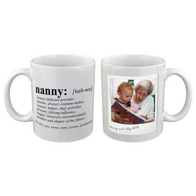 Personalisierte Wörterbuch Definition von Nanny Tasse Muttertag Geburtstag XCMN198