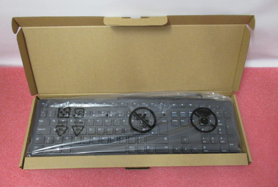 New Dell KB216D1 8VXM3 08VXM3 Black UK QWERTY Multimedia Slim USB Wired Keyboard - Image 2 of 4