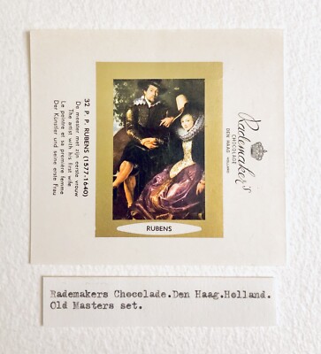 Vintage 1957 Rademaker OLD MASTERS ART Candy Bar Wrapper DEN HAAG a2 RUBENS