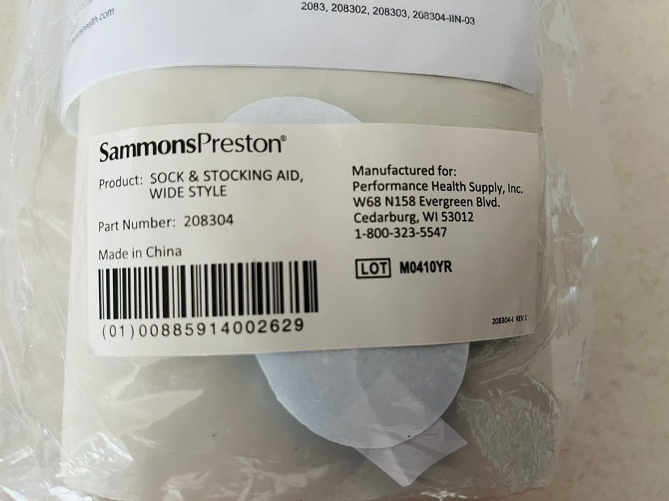 Sammons Preston Sock & Stocking Aid W/ Foam Handle Wide Style 28” Rope