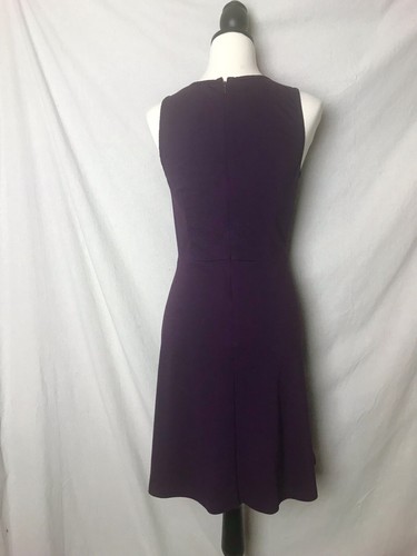 Ann Taylor LOFT Sz 6 Purple Sleeveless Eyelet Lace Stretchy Soft A-Line Dress - 第 6/9 張圖片