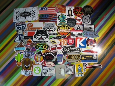 vtg 1990s 2000s streetwear sticker - surf snow skate Jacked Invader UFO +