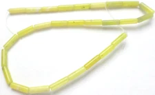 3 -15" Strands 81 Lime Green Serpentine Gemstone Long Skinny Tube Beads 13x4mm