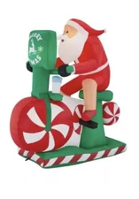 Home Accents  5.5 Ft Santa Stationary Exercise Bike Airblown Inflatable