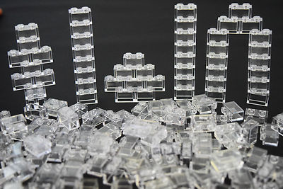  NEW LEGO Lot Of 200 1X2 Bricks White Transparent Clear Translucent Trans clear