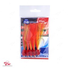 7/0 Fishing Shrimp Fly Hook Rockfish Ling Cod White Yellow Red Krystal Flash New