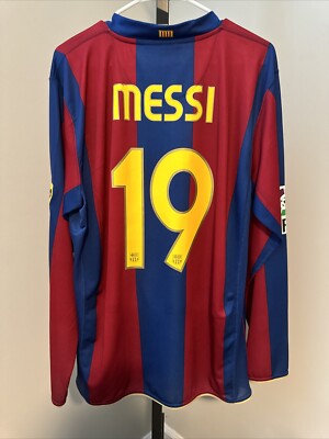 2007 2008 MESSI No 19 BARCELONA LFP MATCH WORN SHIRT PLAYER
